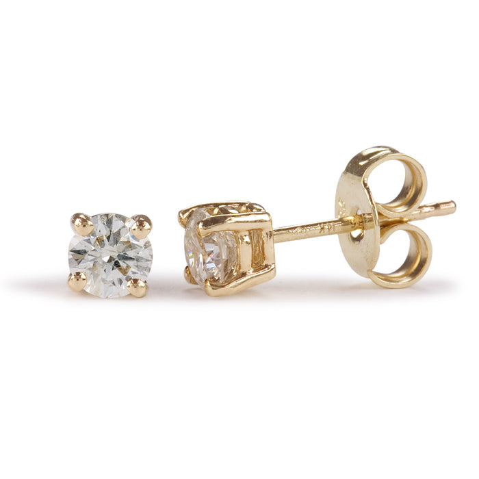 9ct Yellow Gold Diamond Earrings