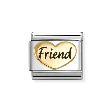 Nomination Friend Gold Heart Composable Link