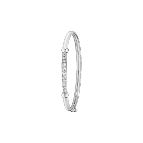 Silver Half CZ Baby Bangle