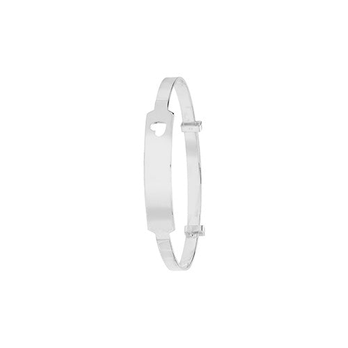 Silver Heart ID Baby Bangle