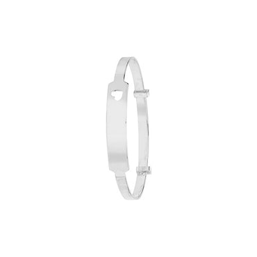 Silver Heart ID Baby Bangle