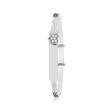 Silver CZ Heart Baby Bangle
