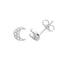 Silver CZ Moon Kids Earrings