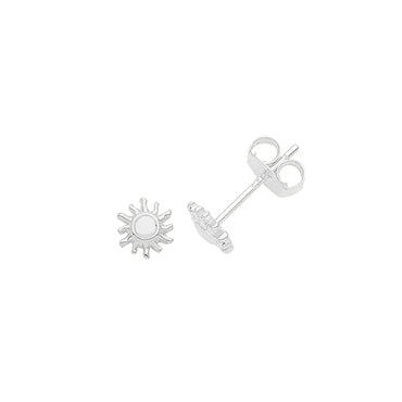 Silver Sunburst Kids Earrings