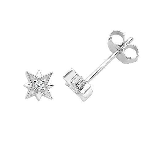 Silver Starburst Kids Earrings