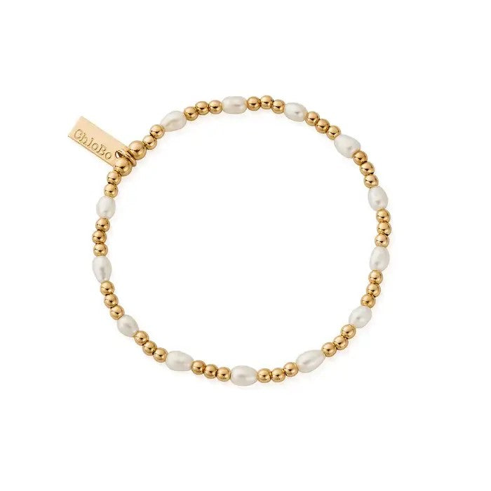 Chlobo Gold Plated Pearl Bracelet