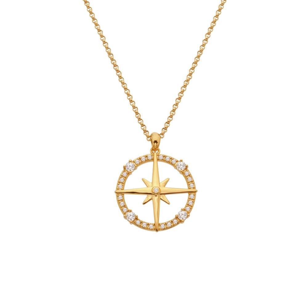 Hot Diamonds x Gold Edit Compass Necklace