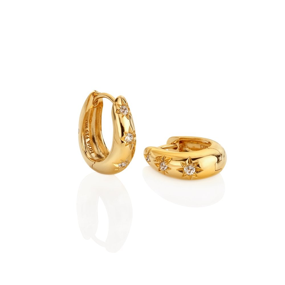 Hot Diamonds x Gold Edit White Topaz Hoop Earrings