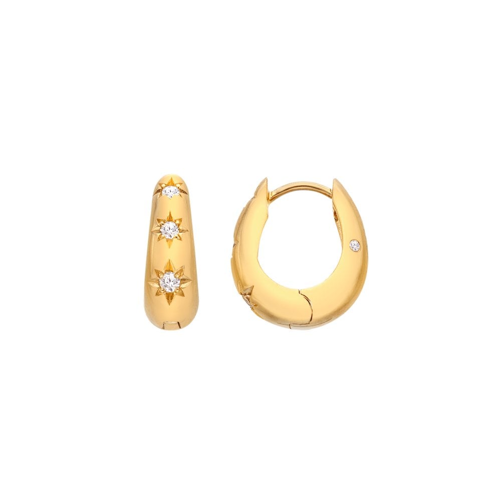 Hot Diamonds x Gold Edit White Topaz Hoop Earrings