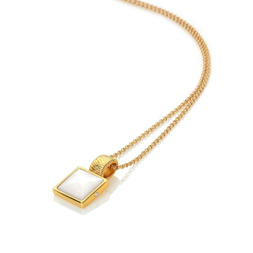 Hot Diamonds Golden Edit Calm Mother Of Pearl Pendant