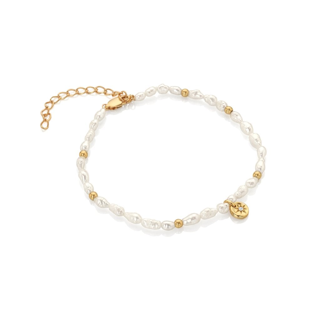 Hot Diamonds Golden Edit Calm Pearl Lunar Bracelet
