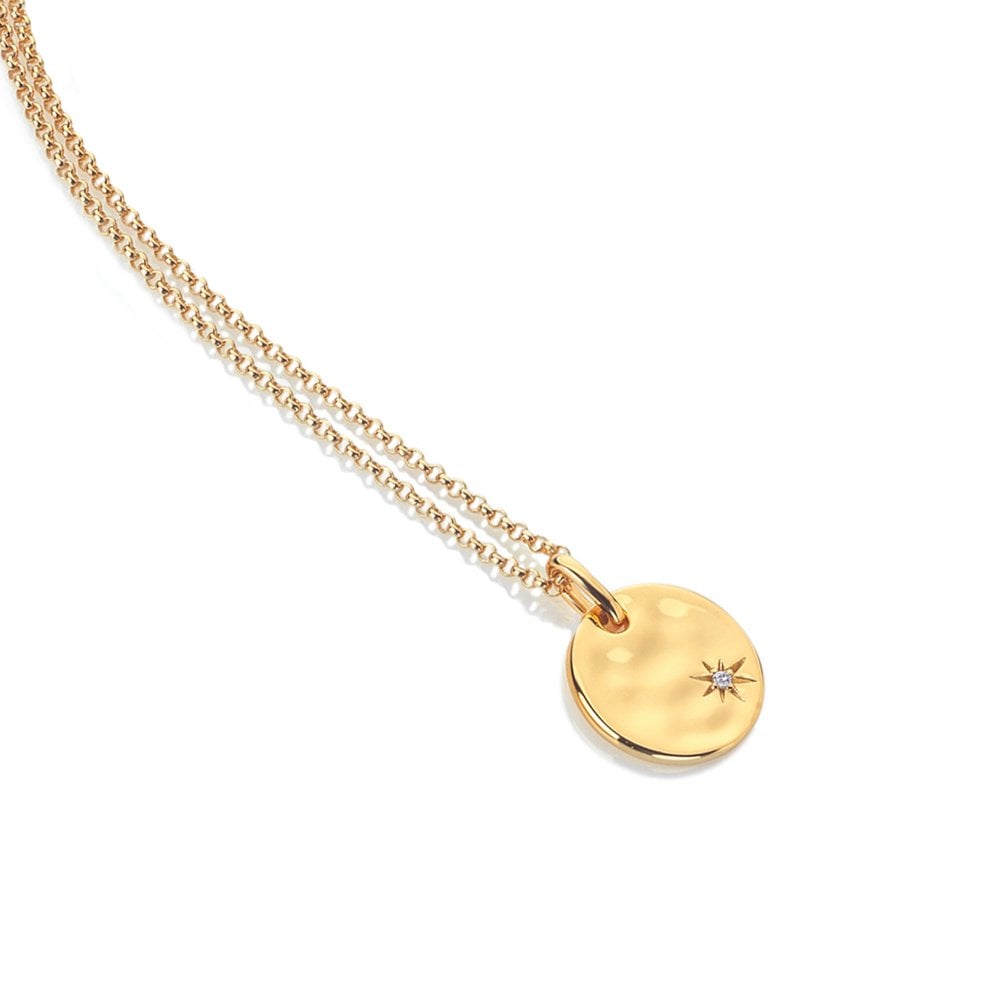Hot Diamonds Golden Edit 18ct Yellow Gold Plated Lunar Pendant