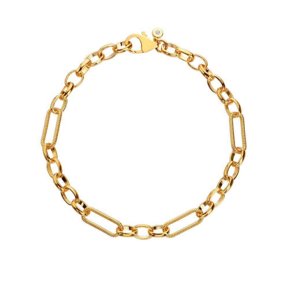 Hot Diamonds Tasha Ghouri Gold Plate Statement Link Bracelet