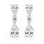 Silver Triple Drop CZ Earrings