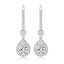 Silver Halo Style Drop Earrings