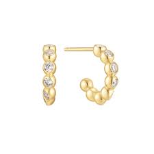 Ania Haie Gold Bezel Beaded Huggie Hoop
