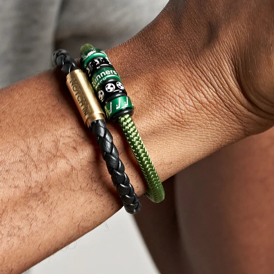 NOTCH Black Braided Leather Bracelet