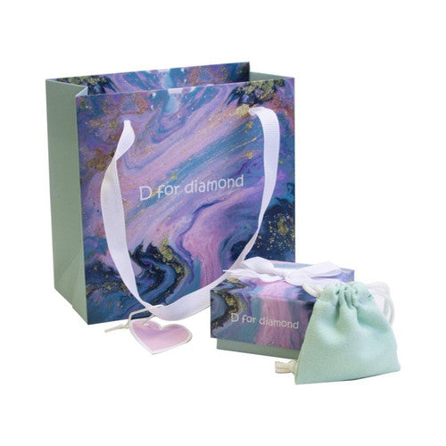 D For Diamond Heart Hinged Bangle