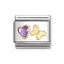 Nomination Purple Heart and Butterfly Composable Link