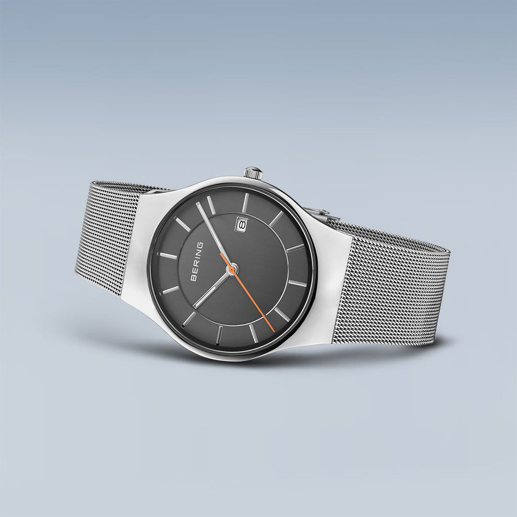 Bering Classic Polished Grey Watch