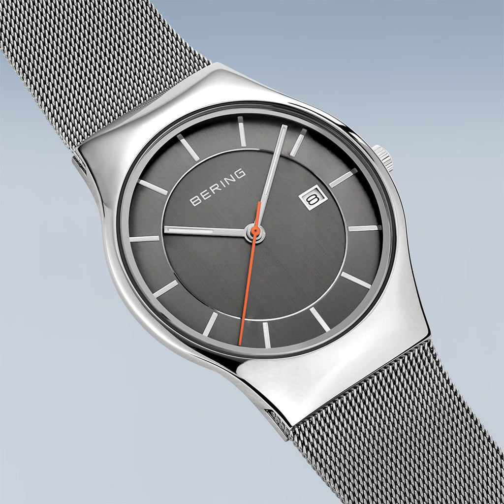 Bering Classic Polished Grey Watch