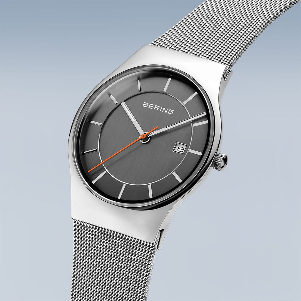 Bering Classic Polished Grey Watch