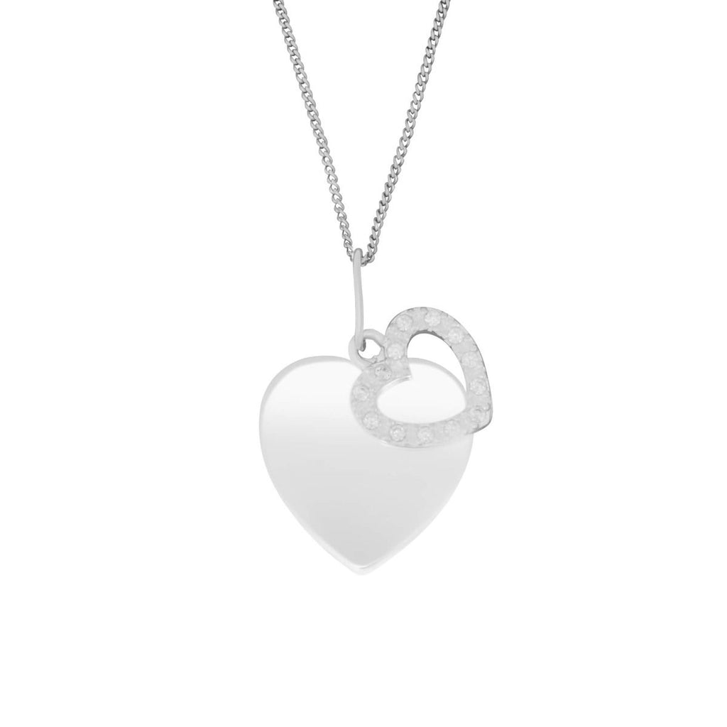 Double Heart Silver Pendant