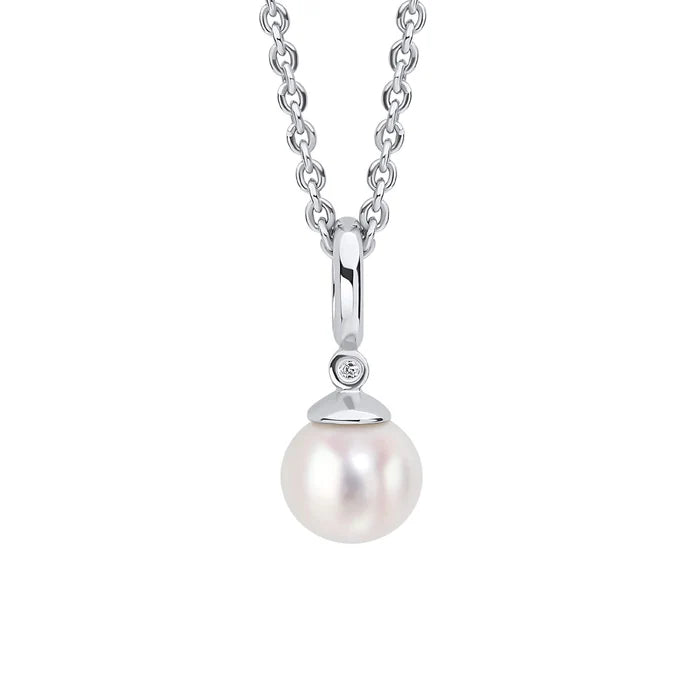 D For Diamond Pearl Pendant