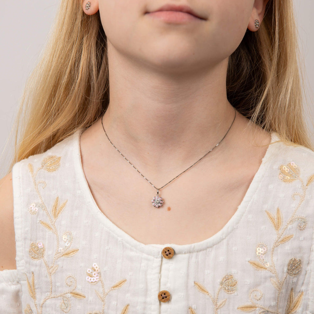 Children's Pink Flower Necklace