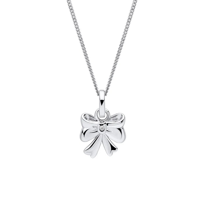 D For Diamond Bow Pendant