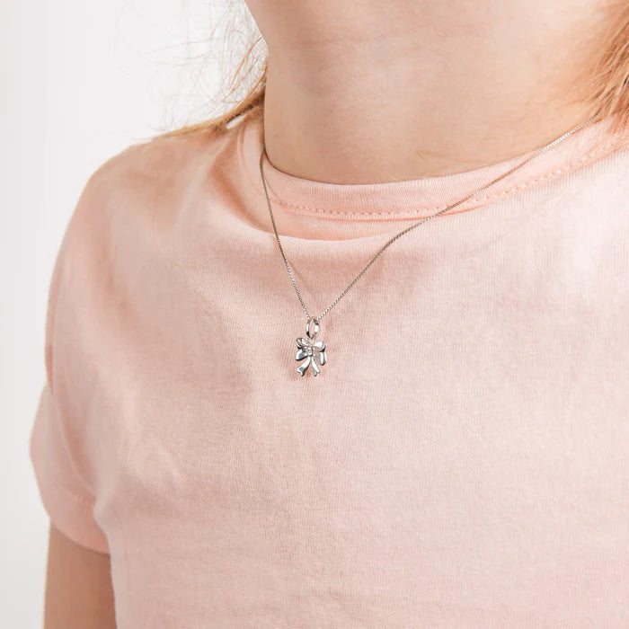 D For Diamond Bow Pendant