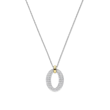 Ti-Sento Silver & Cubic Zirconia Pendant