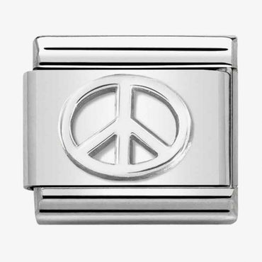 Nomination Silver Peace Sign Composable Link