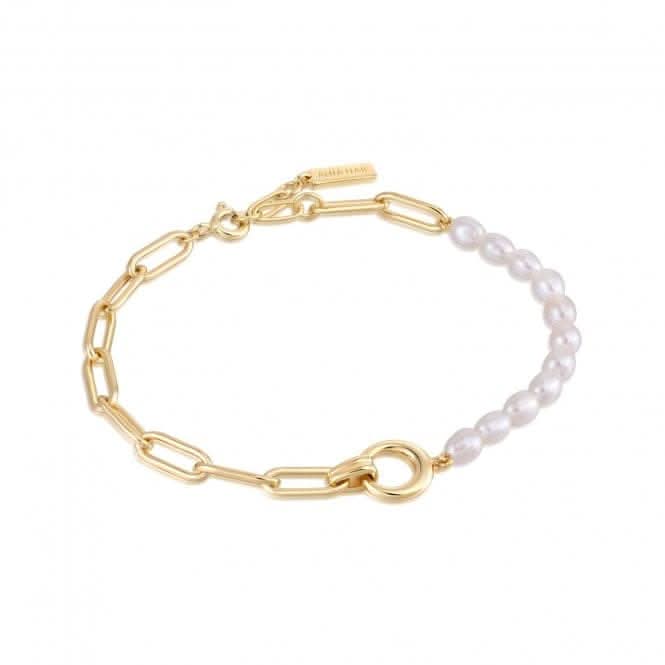 Ania Haie Gold Pearl Link Bracelet