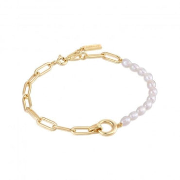 Ania Haie Gold Pearl Link Bracelet