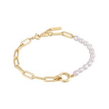 Ania Haie Gold Pearl Link Bracelet