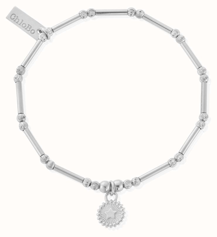 Chlobo Dainty Moon Cut Sparkle Star Bracelet