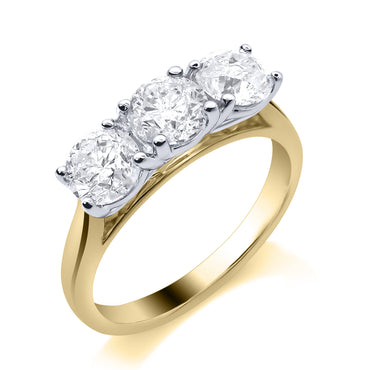 9ct Yellow Gold Laboratory Grown Diamond 3 Stone Ring