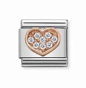 Nomination Rose Gold CZ Heart Composable Link
