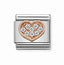 Nomination Rose Gold CZ Heart Composable Link