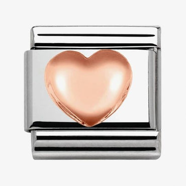Nomination Rose Gold Raised Heart Composable Link