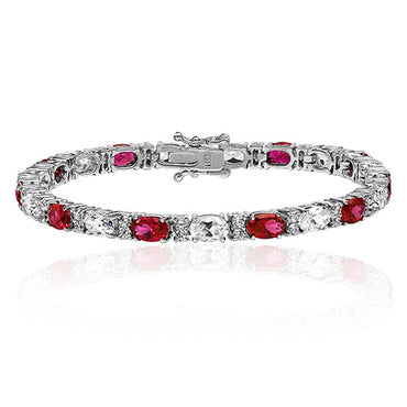 Silver & Co Coloured Cubic Zirconia Tennis Bracelet