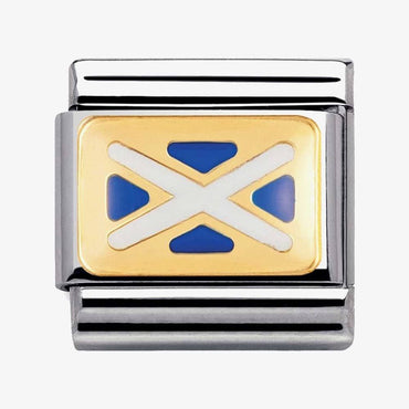 Nomination Scottish Flag Gold Enamel Link