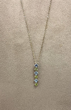 Pre-loved 9ct Blue & Green Stone Pendant