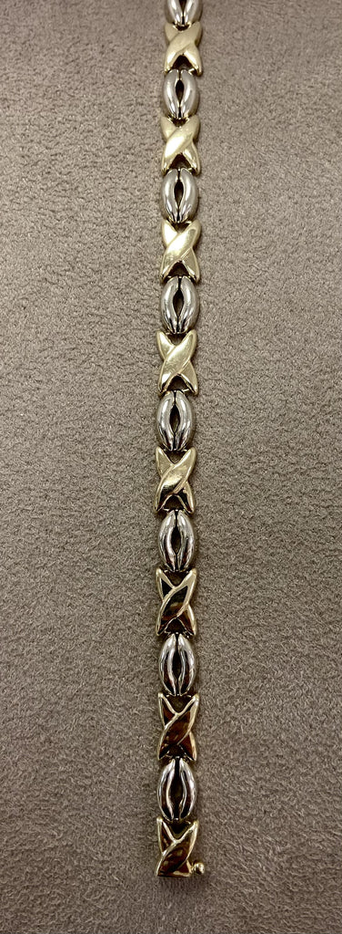 Pre-loved 9ct Two Tone X-O Bracelet