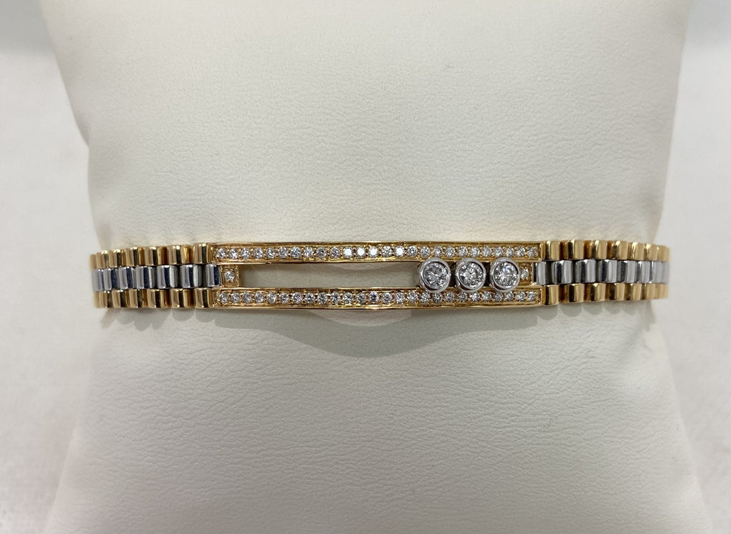 Pre-Loved 18ct Two Tone Floating Diamond Bracelet