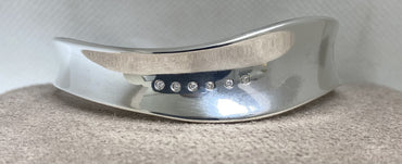 Pre-Loved Silver Diamond Cuff Bangle