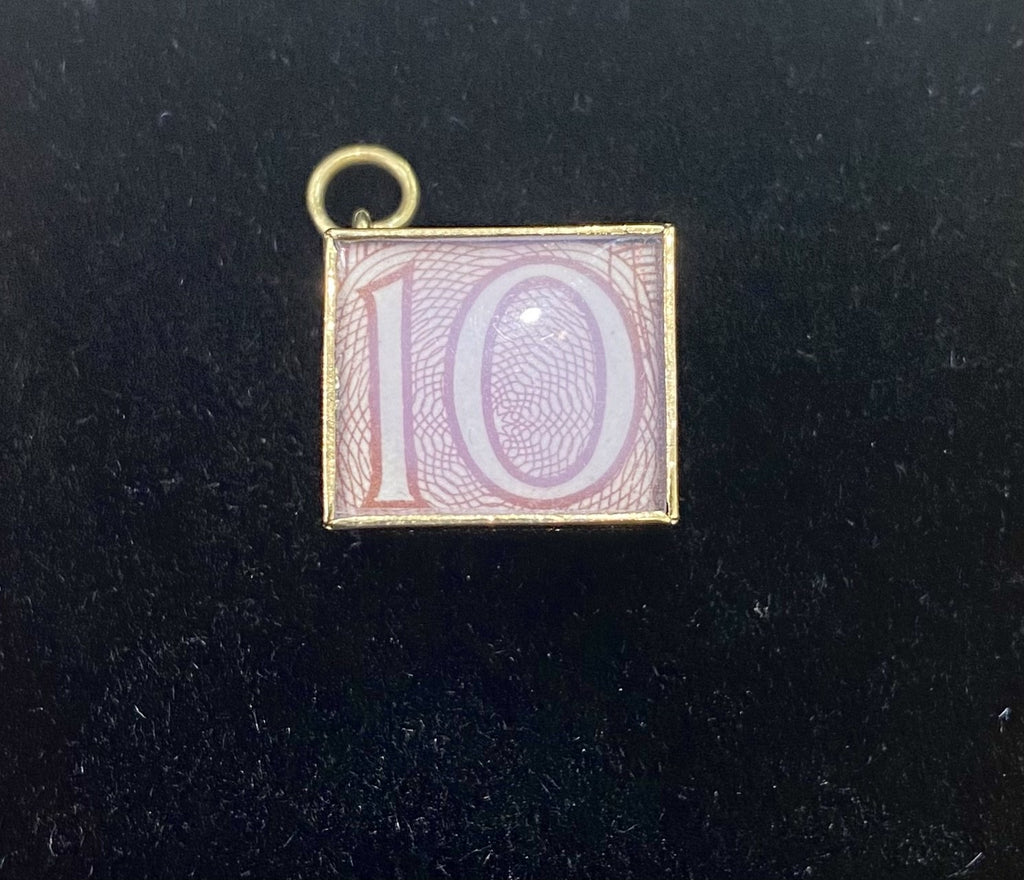 Vintage 9ct £10 Note Charm