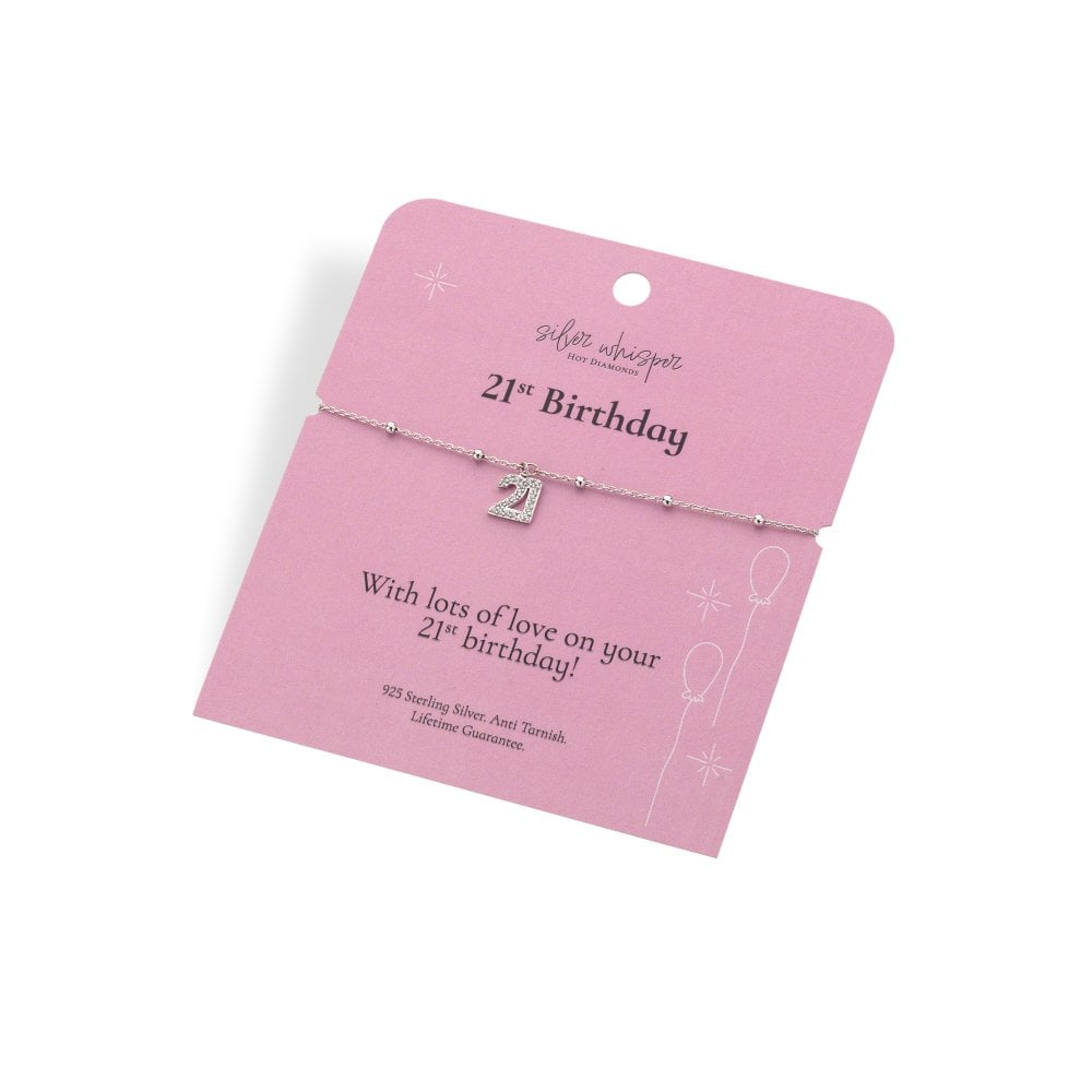 Silver Whisper '21st Birthday' Bracelet