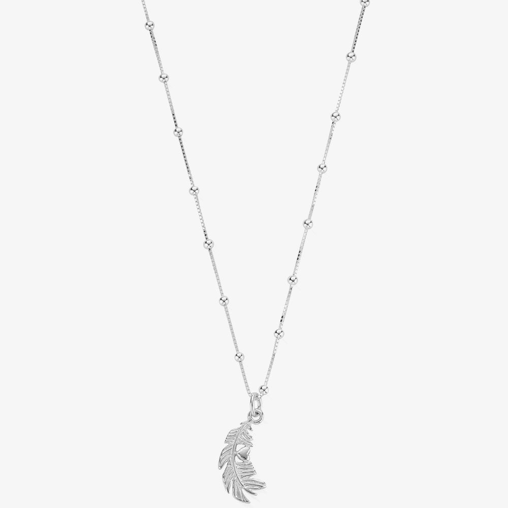 Chlobo Bobble Chain Heart In Feather Necklace